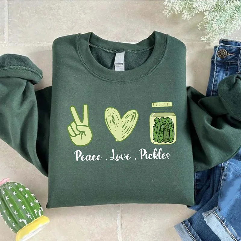 Sweatshirts for rainy seasons -Peace Love Pickles Sweatshirt