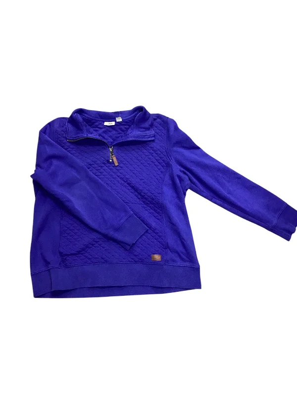 Sweatshirts with relaxed hem -Sweatshirt Collar By L.l. Bean In Purple, Size: Xl