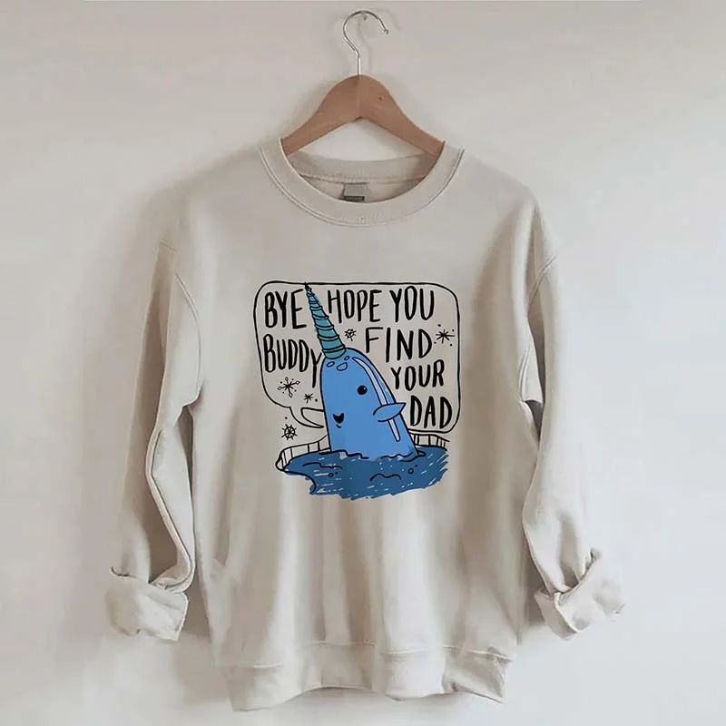 Black sweatshirts for everyday outfits -Christmas Whale Ugly Sweatshirt