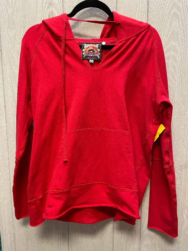 Sweatshirts with diamond design -Sweatshirt Hoodie By Johnny Was In Red, Size:M