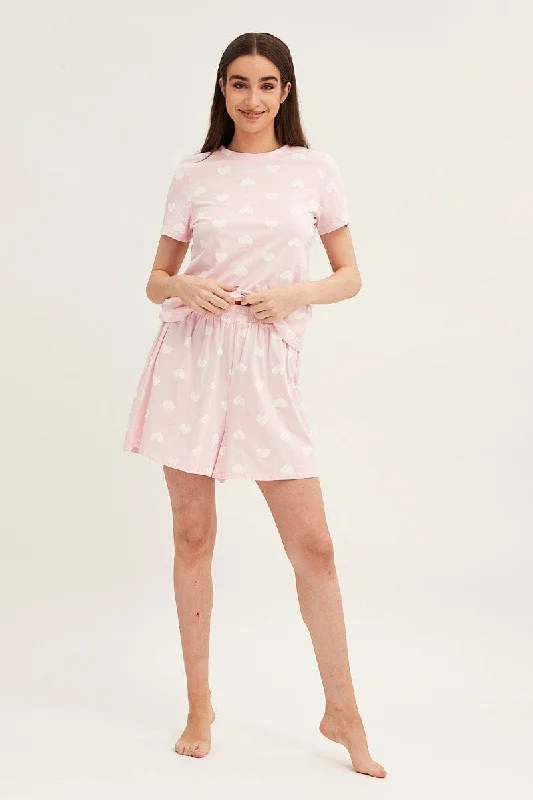 urban linen shorts -Print Short Sleeve Top & Shorts Pj Set