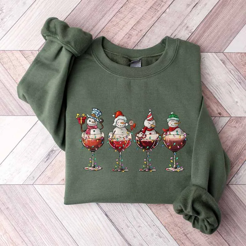 Soft sweatshirts for everyday use -Wine Lover Christmas Spirits Sweatshirt