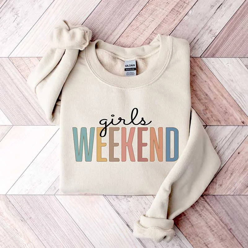 White sweatshirts for beach days -Girls Weekend Sweatshirt