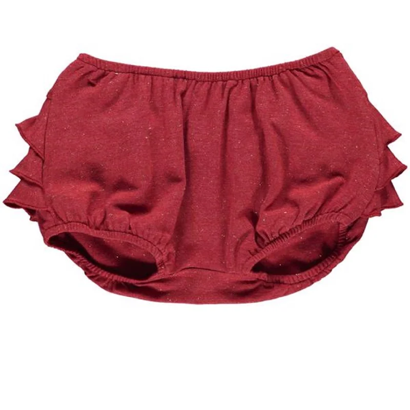 cotton biker shorts -MarMar Red Gold Lurex Poppy Shorts/Bloomers