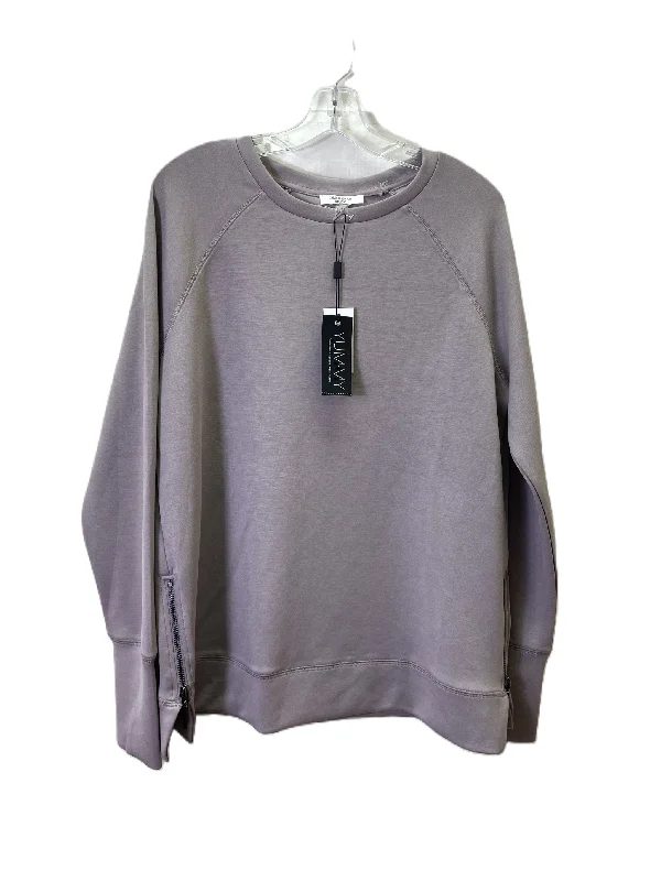 Men's black sweatshirts for gym -Athletic Sweatshirt Crewneck By Cable And Gauge In Purple, Size: L