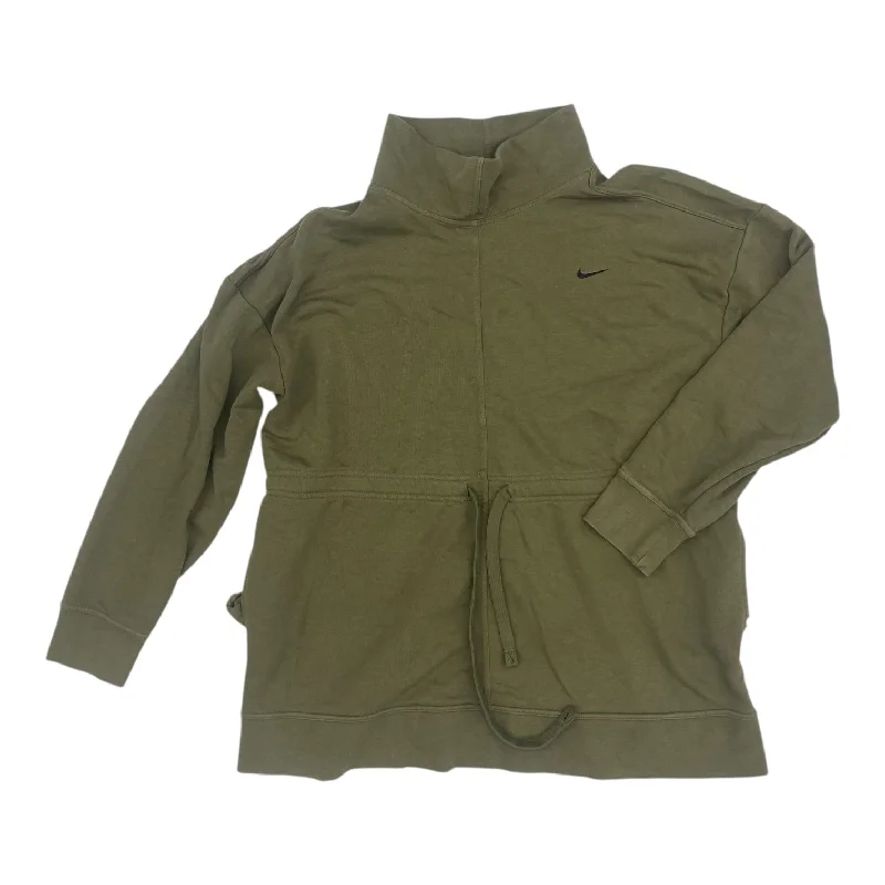 Green sweatshirts with buttons -Athletic Sweatshirt Collar By Nike Apparel In Green, Size:Xxl