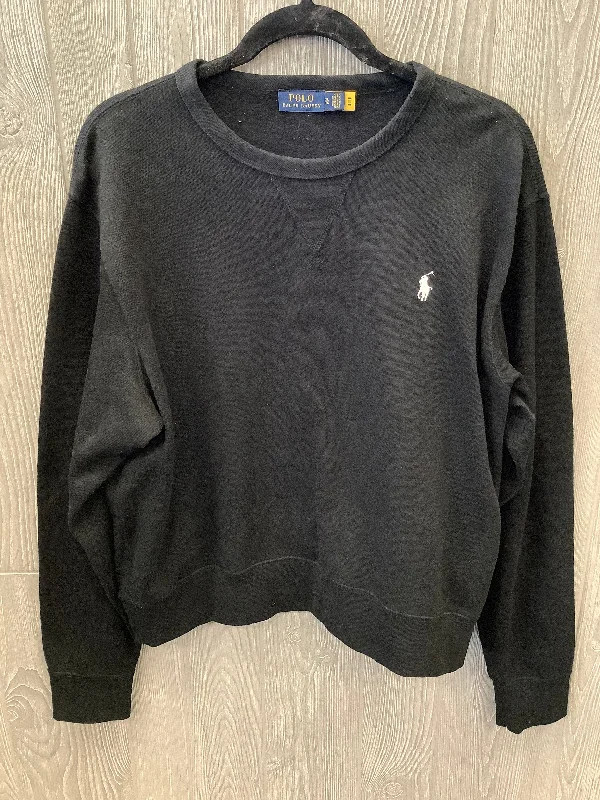 Sweatshirts with fuzzy texture -Sweatshirt Crewneck By Ralph Lauren Blue Label In Black, Size: Xl