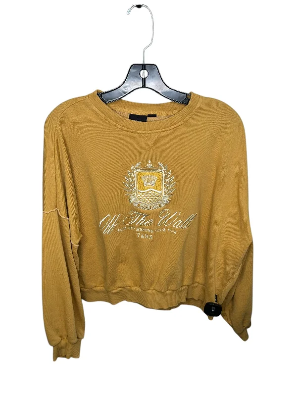 Sweatshirts with metallic buttons -Sweatshirt Crewneck By Vans In Yellow, Size: Xs