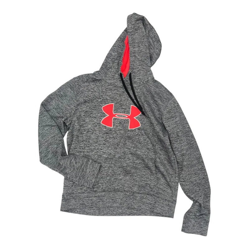 Sweatshirts with leaf print -Athletic Sweatshirt Hoodie By Under Armour In Grey, Size:Xl