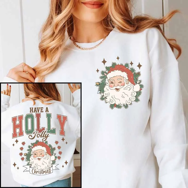 Gray sweatshirts with hood -Have a Holly Jolly Christmas Sweatshirt