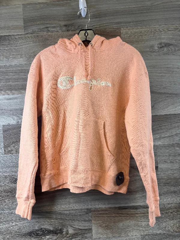 Soft sweatshirts for holiday wear -Athletic Sweatshirt Hoodie By Champion In Orange, Size: S