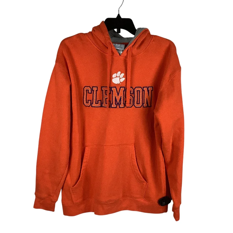 Warm sweatshirts for fall nights -Sweatshirt Hoodie By Champion In Orange, Size: L