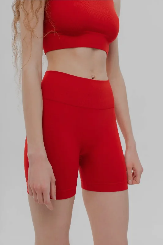 high waisted swim shorts -Sia High Waist Bike Shorts Red