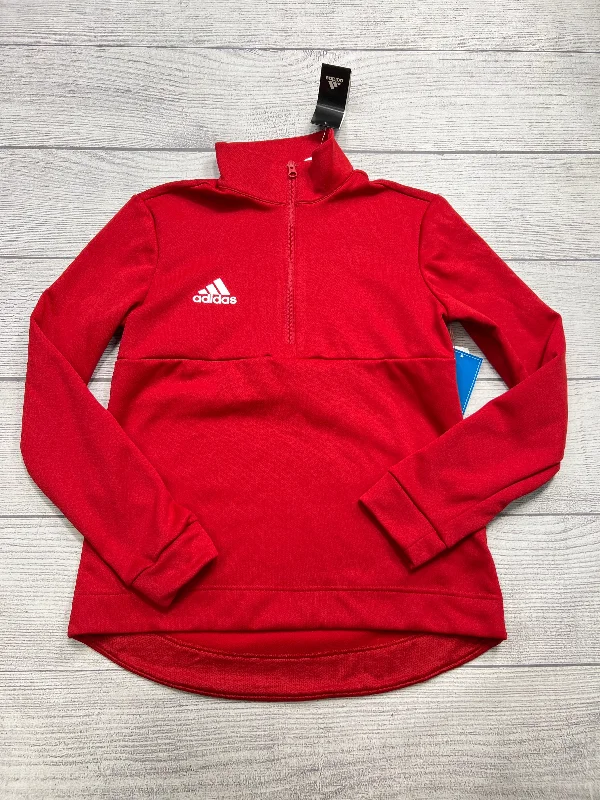 Sweatshirts with fitted hem -New! Athletic Sweatshirt Crewneck By Adidas In Red, Size: S