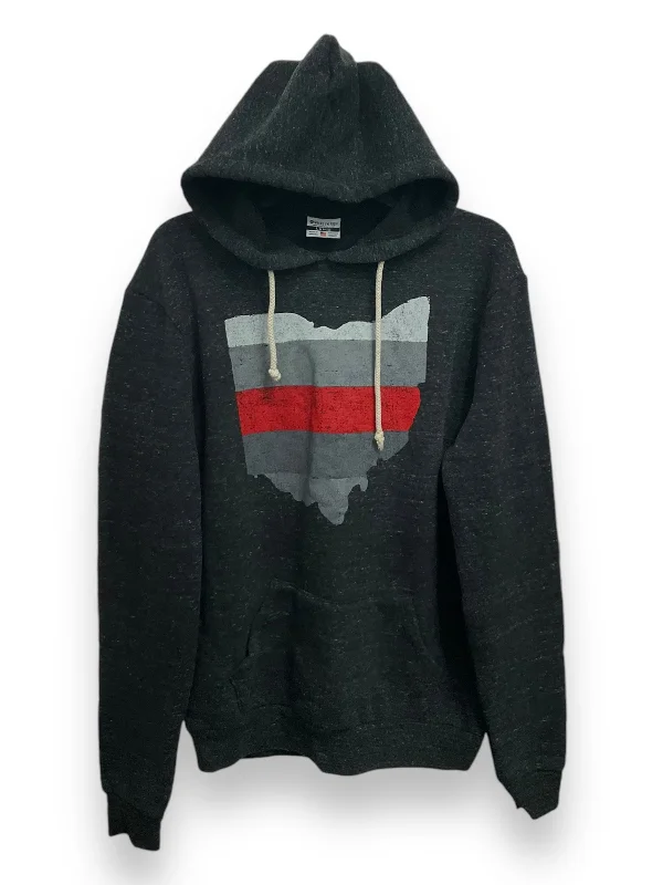 Sweatshirts with grid print -Sweatshirt Hoodie By Cmc In Grey, Size: L