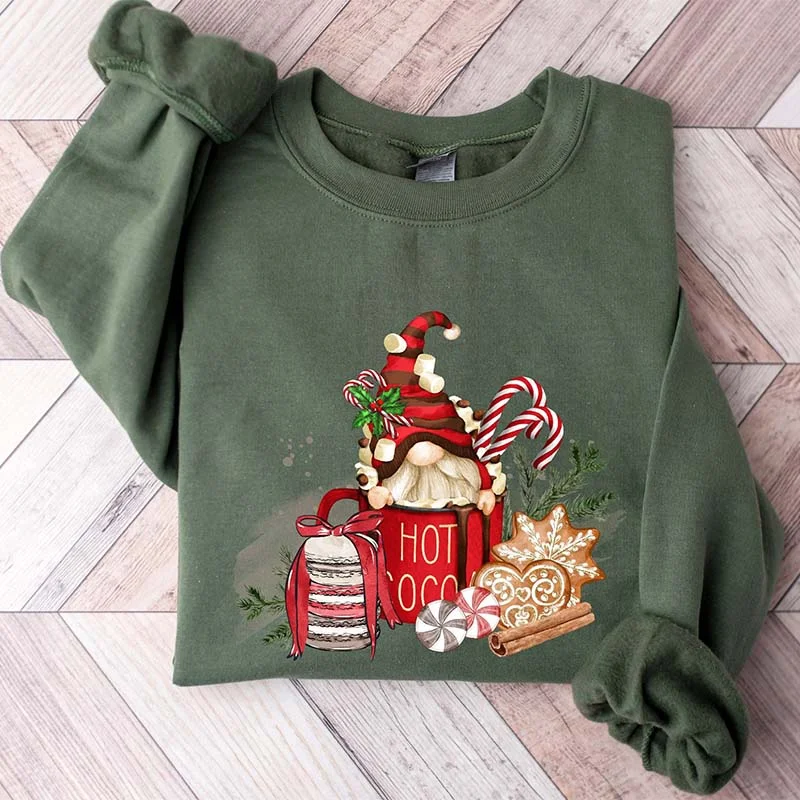 Sweatshirts with silver buttons -Cute Pilgrim Gnomes Sweatshirt