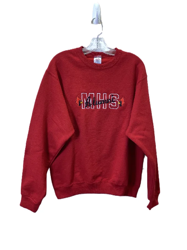 Sweatshirts with diamond design -Sweatshirt Crewneck By Jerzees In Red, Size: M