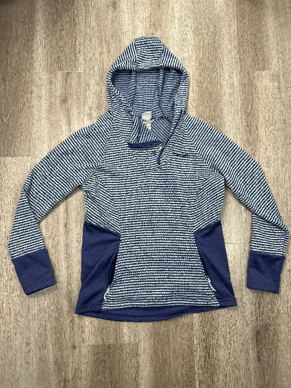 Sweatshirts with snap buttons -Athletic Sweatshirt Hoodie By Avalanche In Blue, Size: L