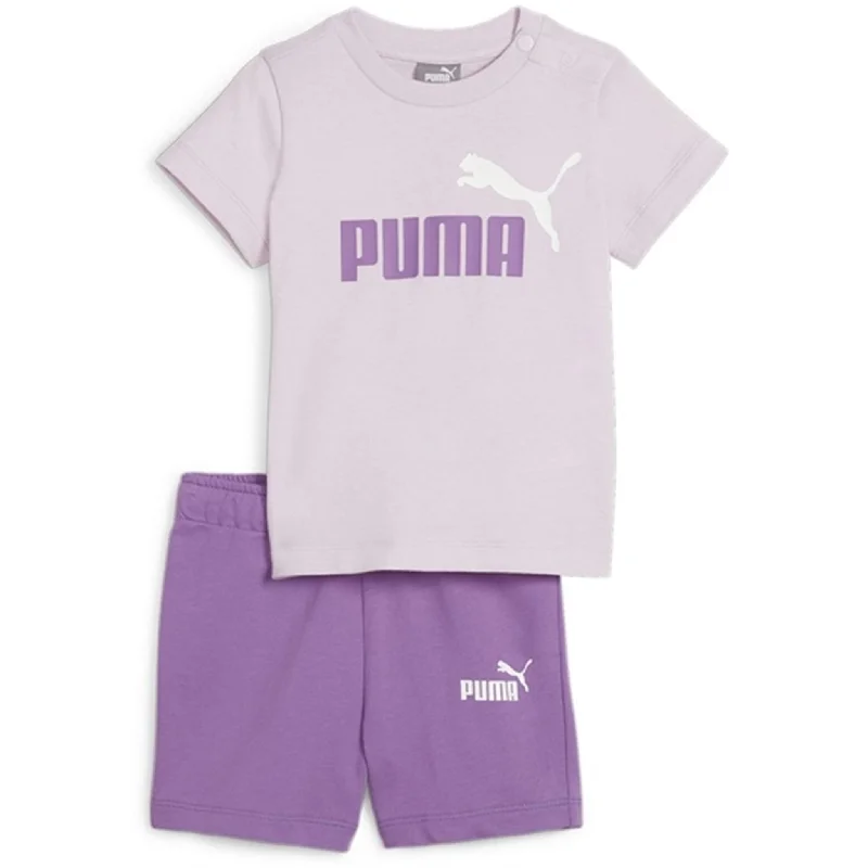 soft running shorts -Puma Minicats T-Shirt And Shorts Set Purple