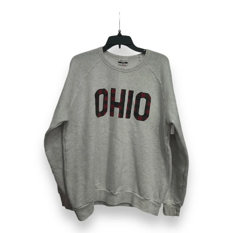 Sweatshirts with brass buttons -Sweatshirt Crewneck By Clothes Mentor In Grey, Size: L