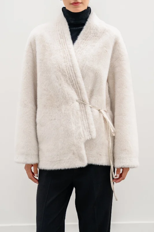 Lightweight jacket for cool nights -LUXE FUR WRAP COAT