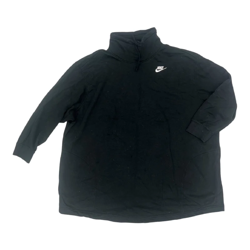 Black sweatshirts for casual outfits -Athletic Sweatshirt Collar By Nike Apparel In Black, Size:2X