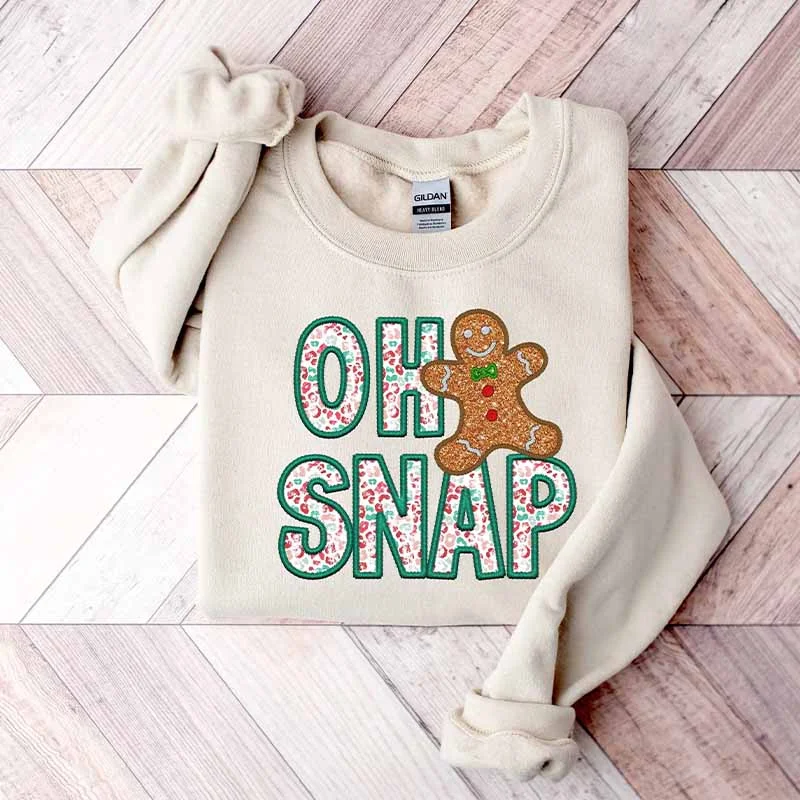 Soft sweatshirts for holiday wear -Christmas Oh Snap Gingerbread Sweatshirt