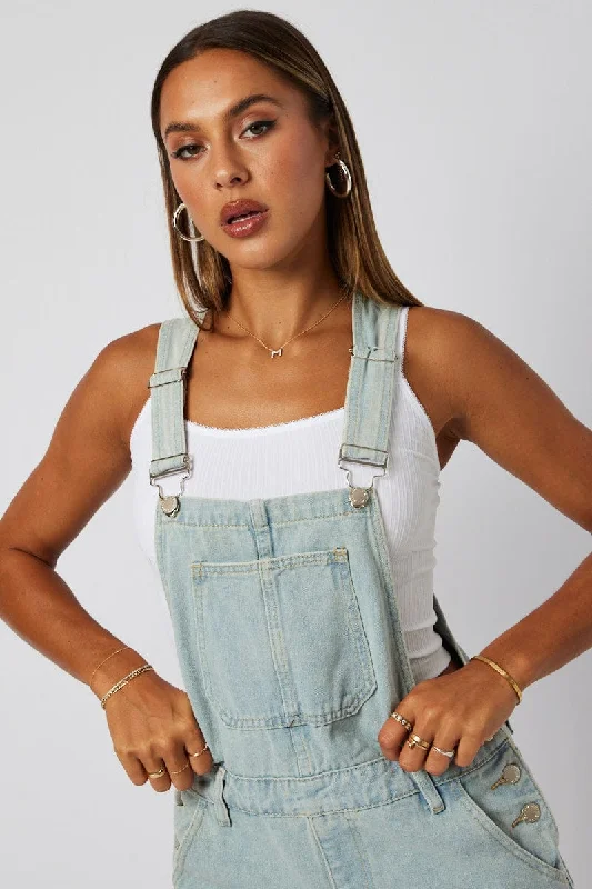 holiday twill shorts -Denim Short Dungaree Ripped