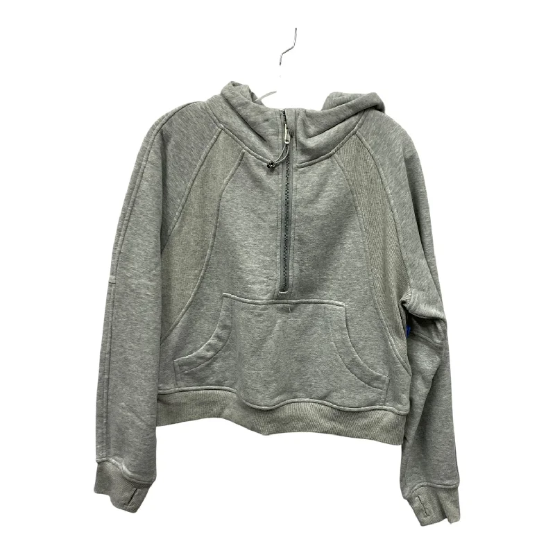 Green sweatshirts for spring wear -Sweatshirt Hoodie By Trendy Queen In Grey, Size:M