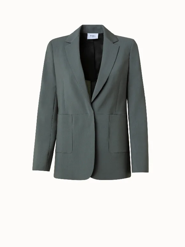 Jacket with ribbed collar -Cool Wool Jacket