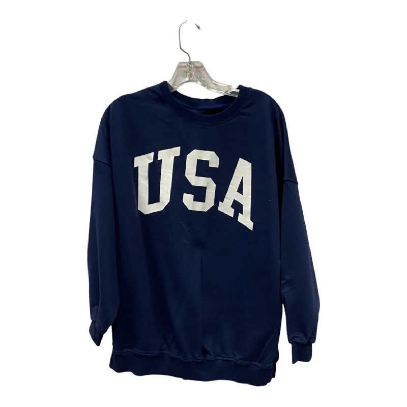 Warm sweatshirts for fall days -Sweatshirt Crewneck  In Navy, Size:M