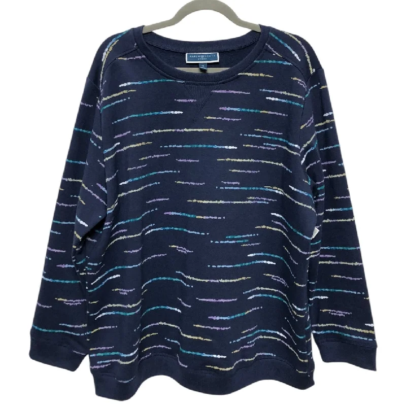 Navy blue sweatshirts for teens -Sweatshirt Crewneck By Karen Scott In Navy, Size: 1x