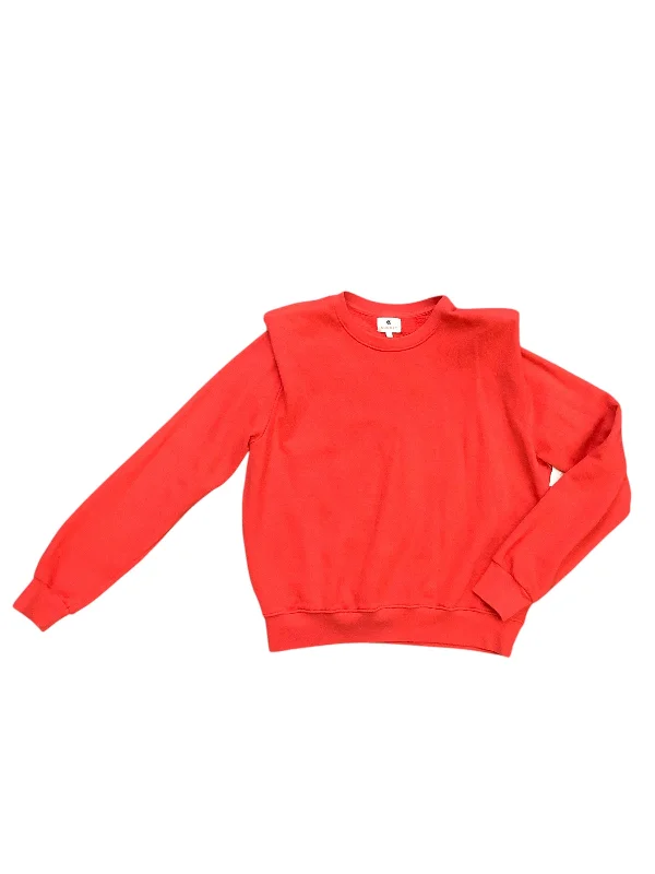 White sweatshirts with button trim -Sweatshirt Crewneck By Sundry In Orange, Size: S