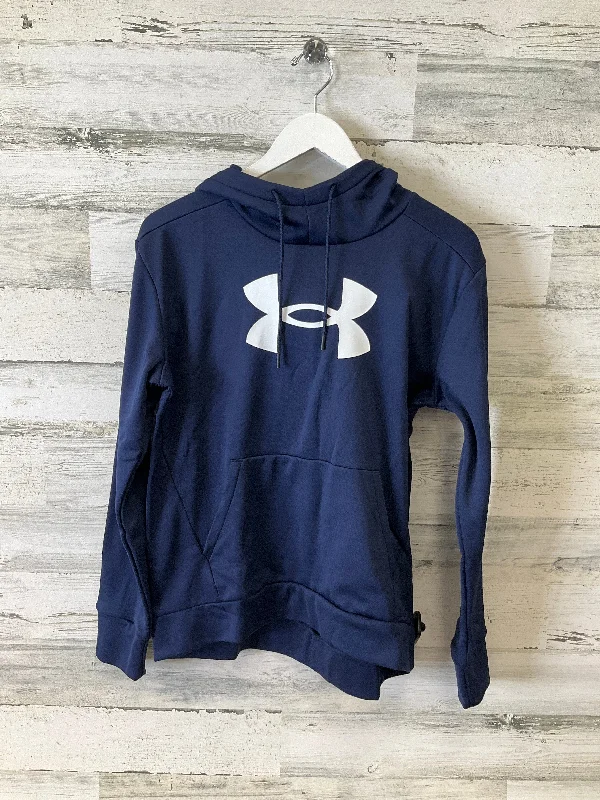 Sweatshirts for rainy seasons -Sweatshirt Hoodie By Under Armour In Navy, Size: S