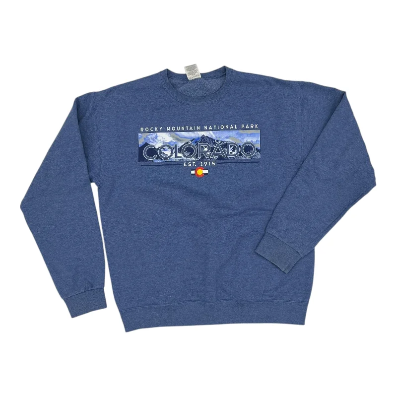 Lightweight sweatshirts for travel -Sweatshirt Crewneck By Jerzees In Blue, Size:M