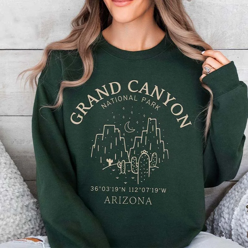 Cheap sweatshirts under 25 dollars -Moon Grand Canyon National Park Sweatshirt