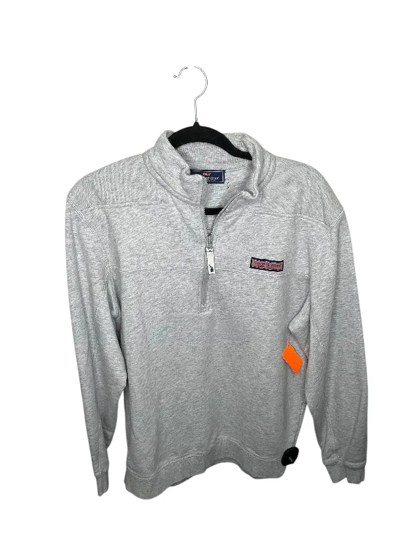 Sweatshirts with fuzzy cuffs -Sweatshirt Collar By Vineyard Vines In Grey, Size: S