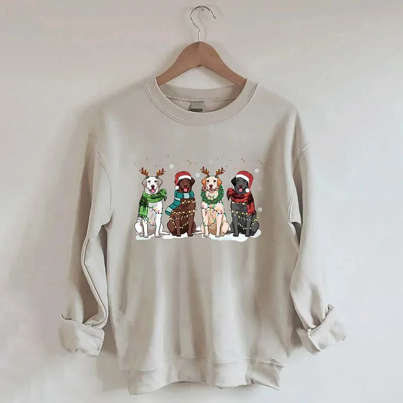 Red sweatshirts for casual wear -Christmas Labrador Retriever Sweatshirt