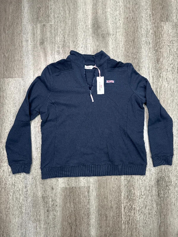 Sweatshirts with short ruffles -Sweatshirt Collar By Vineyard Vines In Blue, Size: Xl