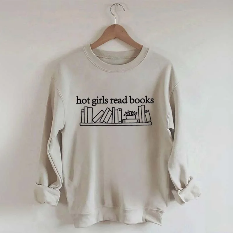 Sweatshirts with bell sleeves -Hot Girls Read Books Sweatshirt