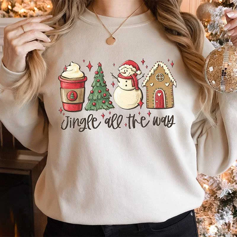 Green sweatshirts for fall outfits -Jingle All The Way Christmas Sweatshirt