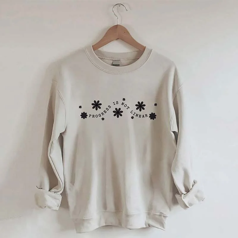 Sweatshirts with polka dot design -Progress Is Not Linear Sweatshirt