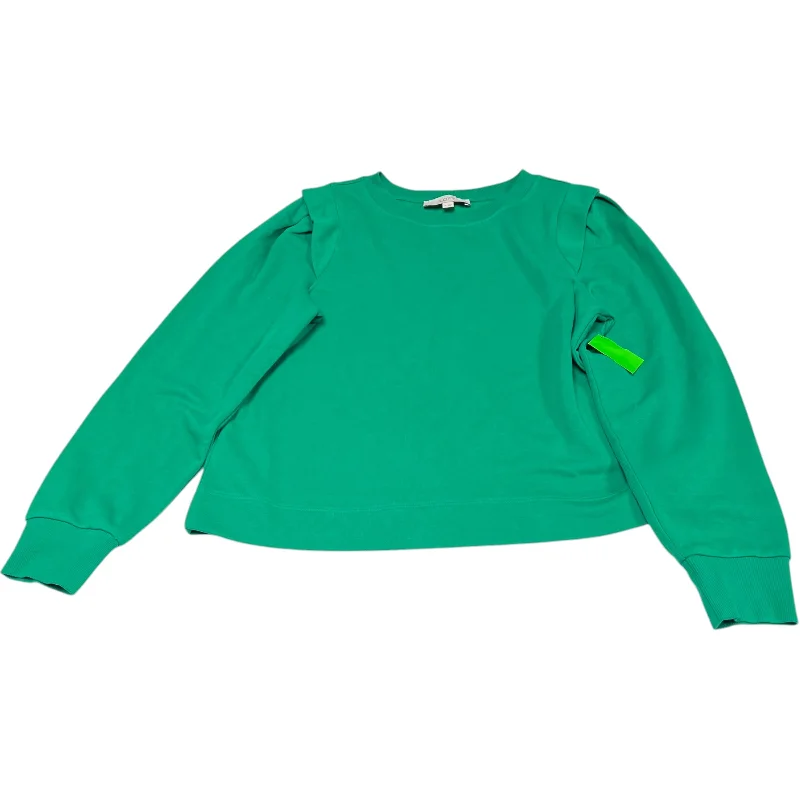 Sweatshirts with long cuffs -Sweatshirt Crewneck By Loft In Green, Size: M