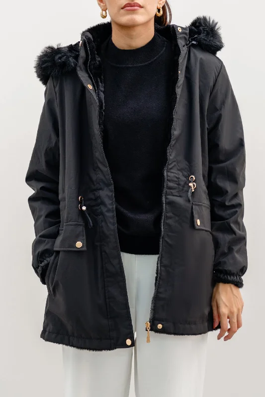 Jacket with long tie -ARCTIC PUFFER JACKET