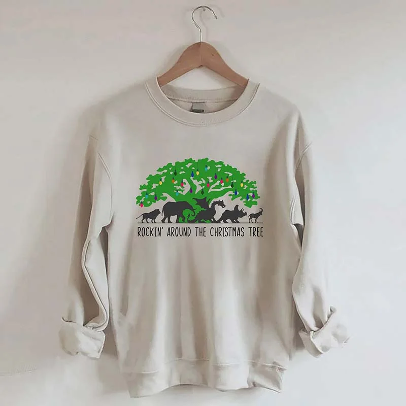 Sweatshirts with puffed sleeves -Rockin’ Around The Christmas Tree Sweatshirt