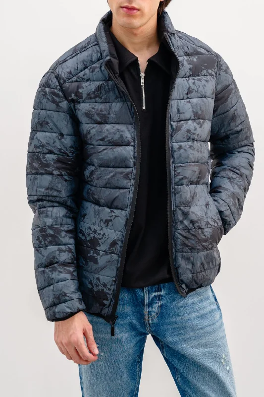 Navy jacket for everyday outfits -REVERSIBLE PUFFER JACKET