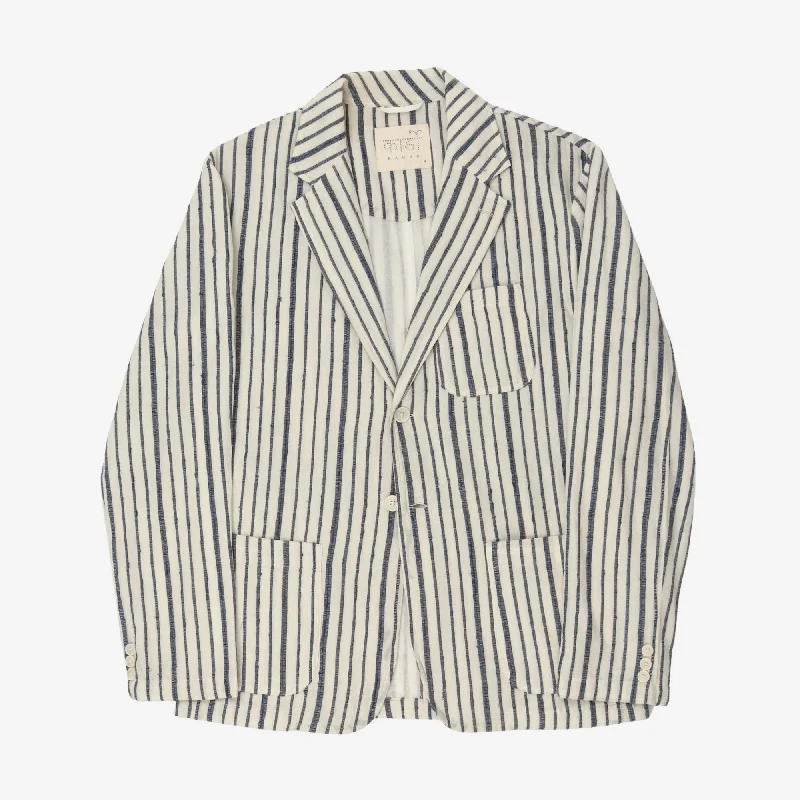 Jacket with stripe pattern -Cotton Striped Blazer