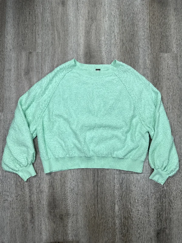 Soft sweatshirts for winter layering -Sweatshirt Crewneck By Free People In Green, Size: S