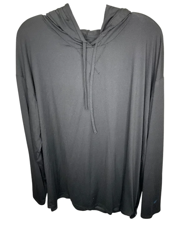 Sweatshirts with metallic buttons -Athletic Sweatshirt Hoodie By 32 Degrees In Black, Size: Xxl