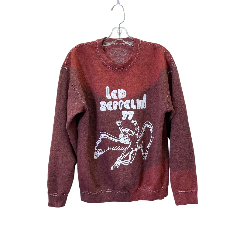 Red sweatshirts for casual wear -Sweatshirt Crewneck By Led Zeppelin In Red, Size:S